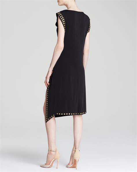 michael kors dress black buckle|michael kors black studded dress.